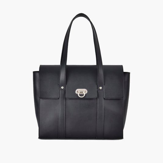 Black carry-all satchel bag
