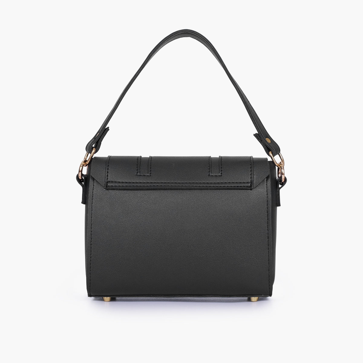 Black compact top-handle cross-body bag