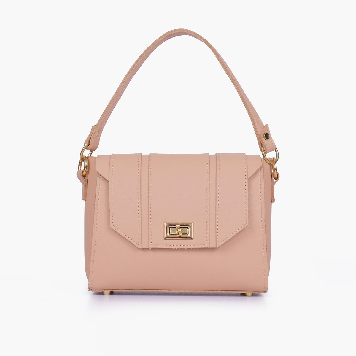 Peach compact top-handle cross-body bag