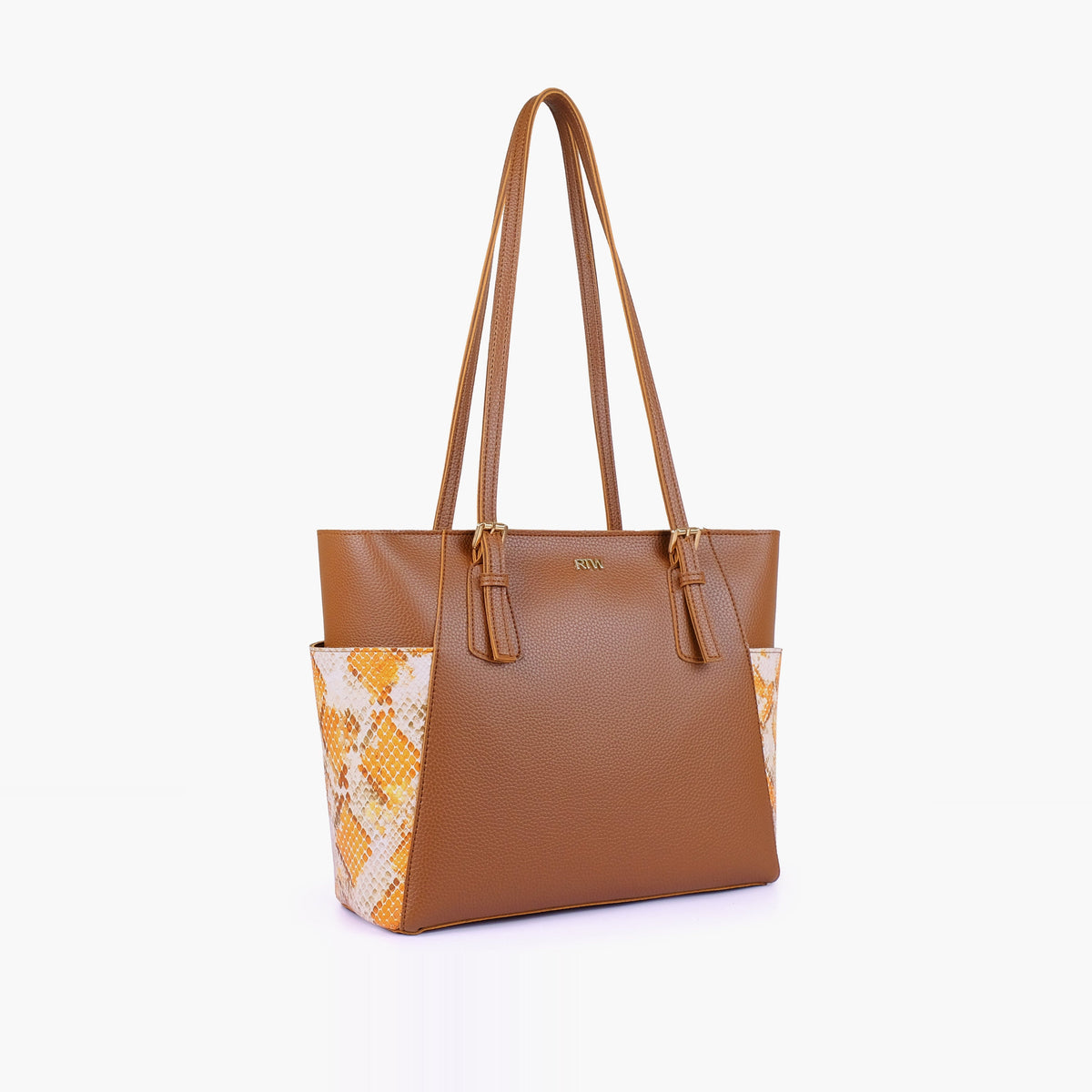 Horse brown double pocket tote