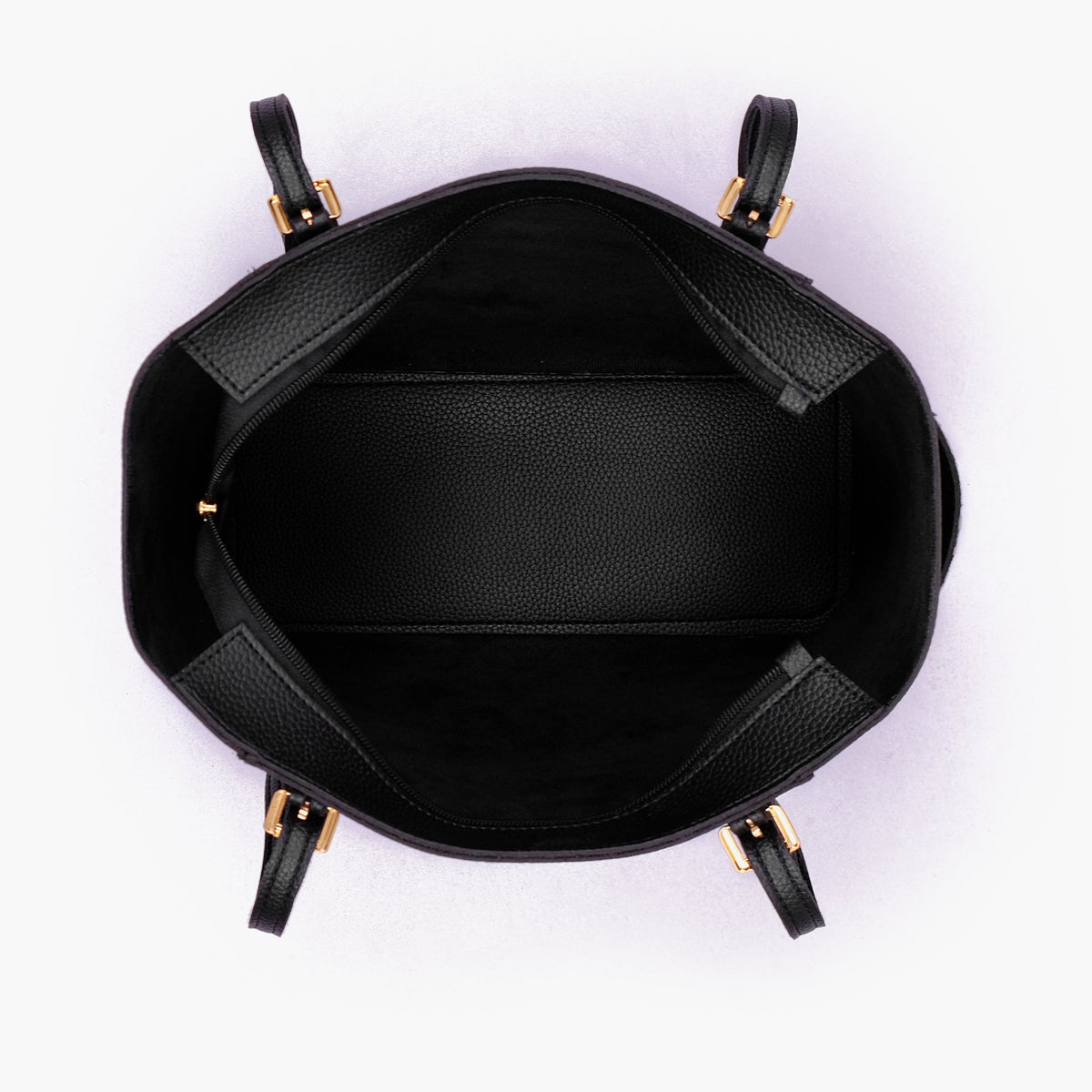 Black double pocket tote
