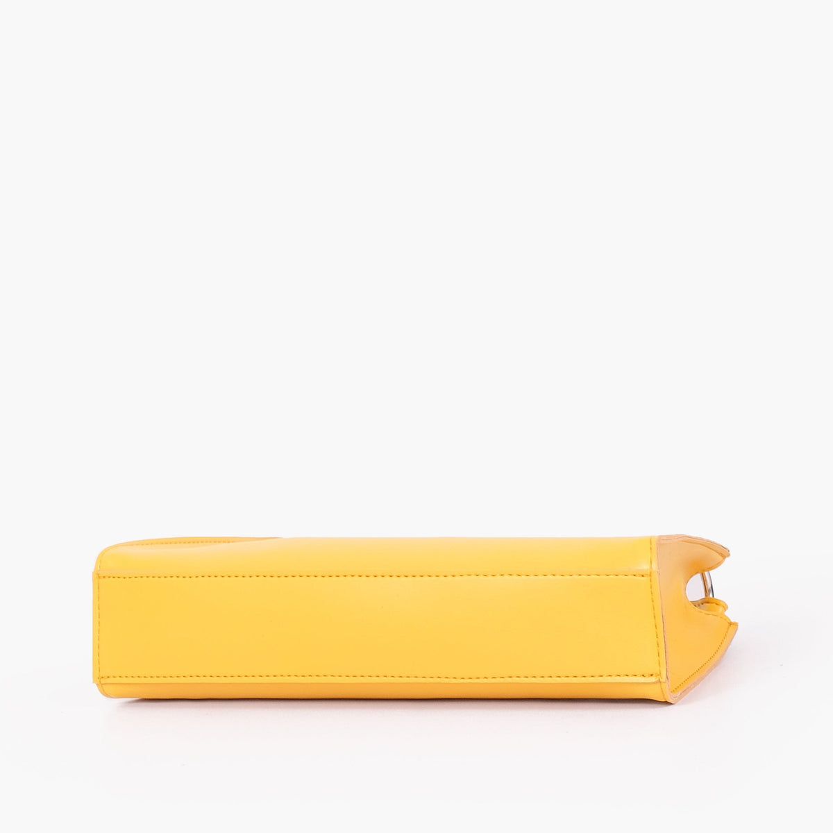 Yellow elongated chain handle purse