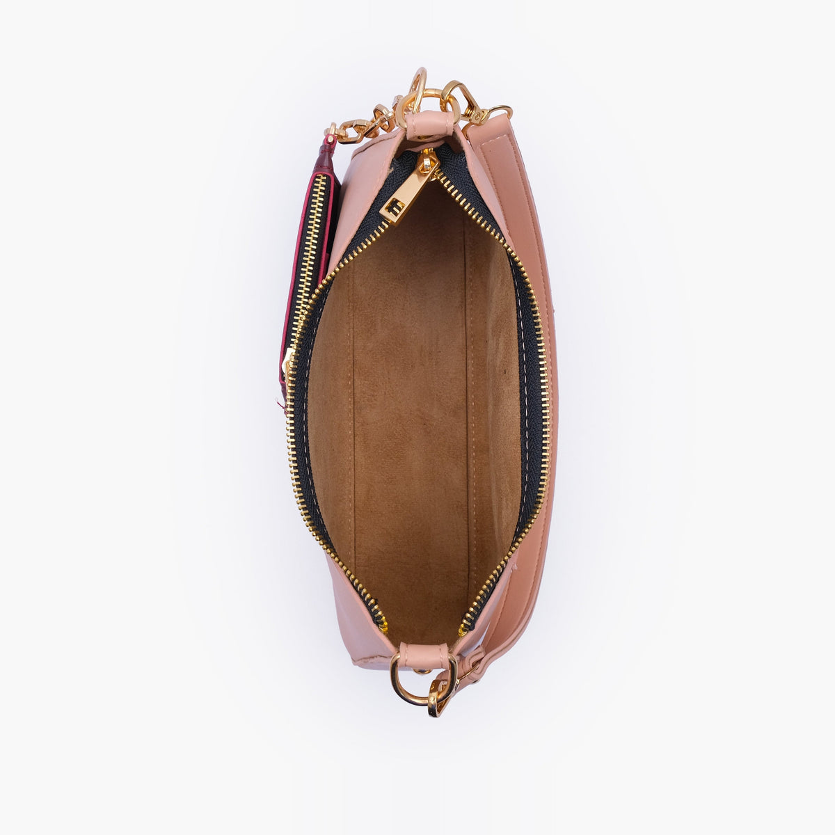 Peach hobo evening bag