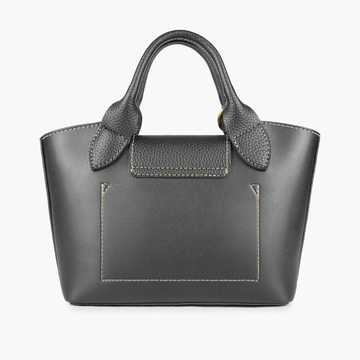 Black mini top-handle tote bag