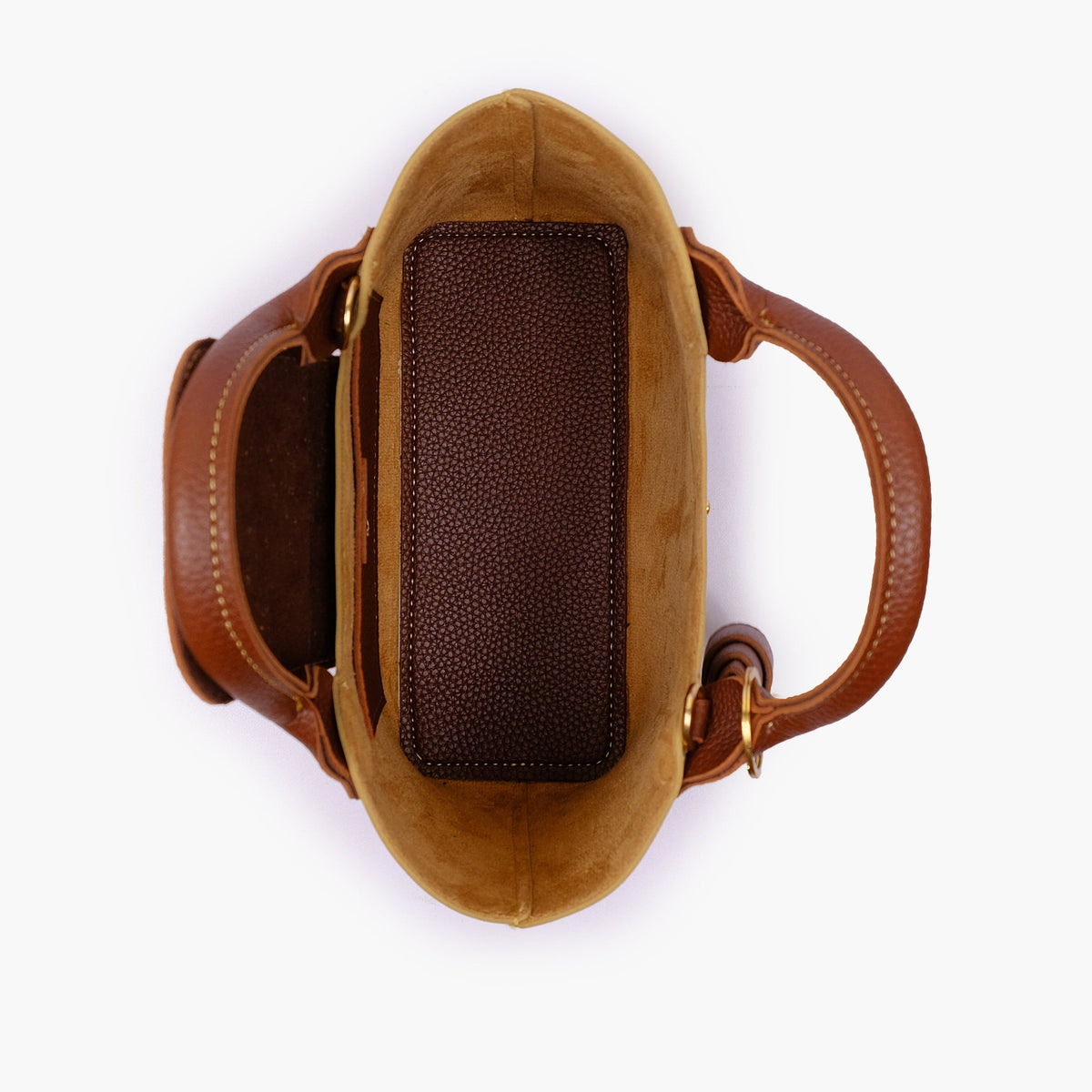 Off-white and brown mini top-handle tote bag