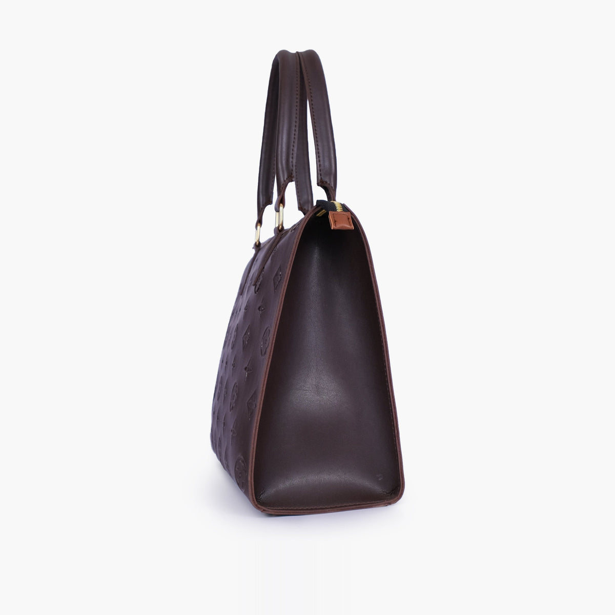 Dark brown on-the-go handbag