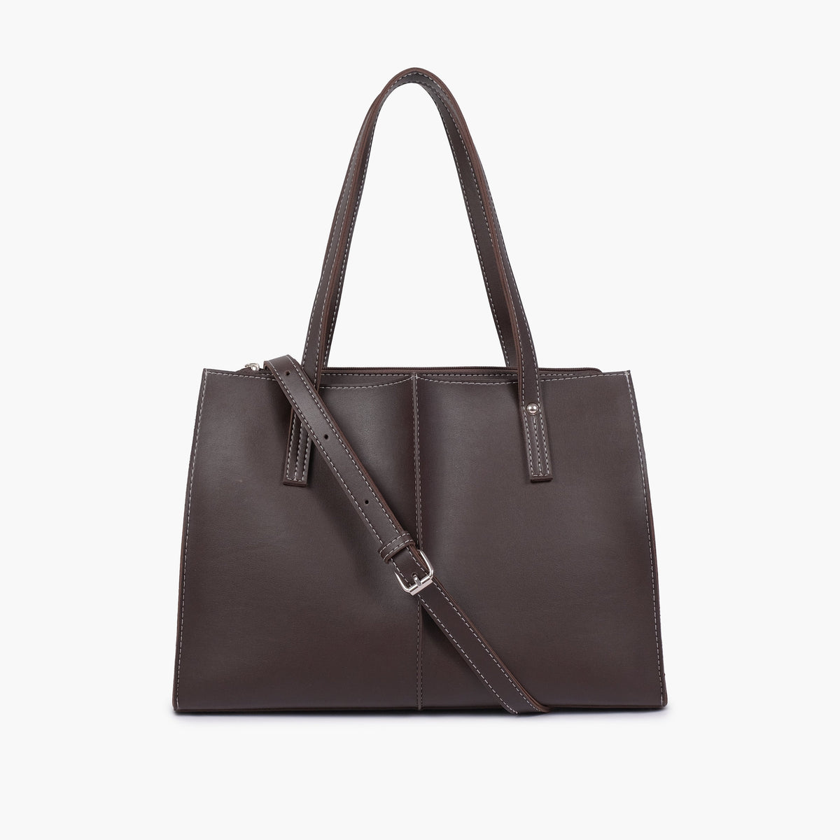 Dark brown work tote bag