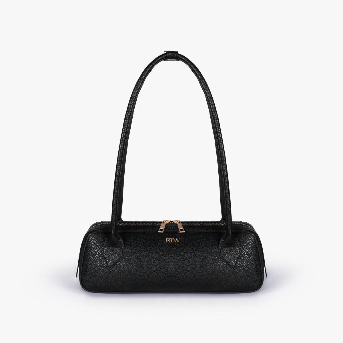 Black east-west baguette bag