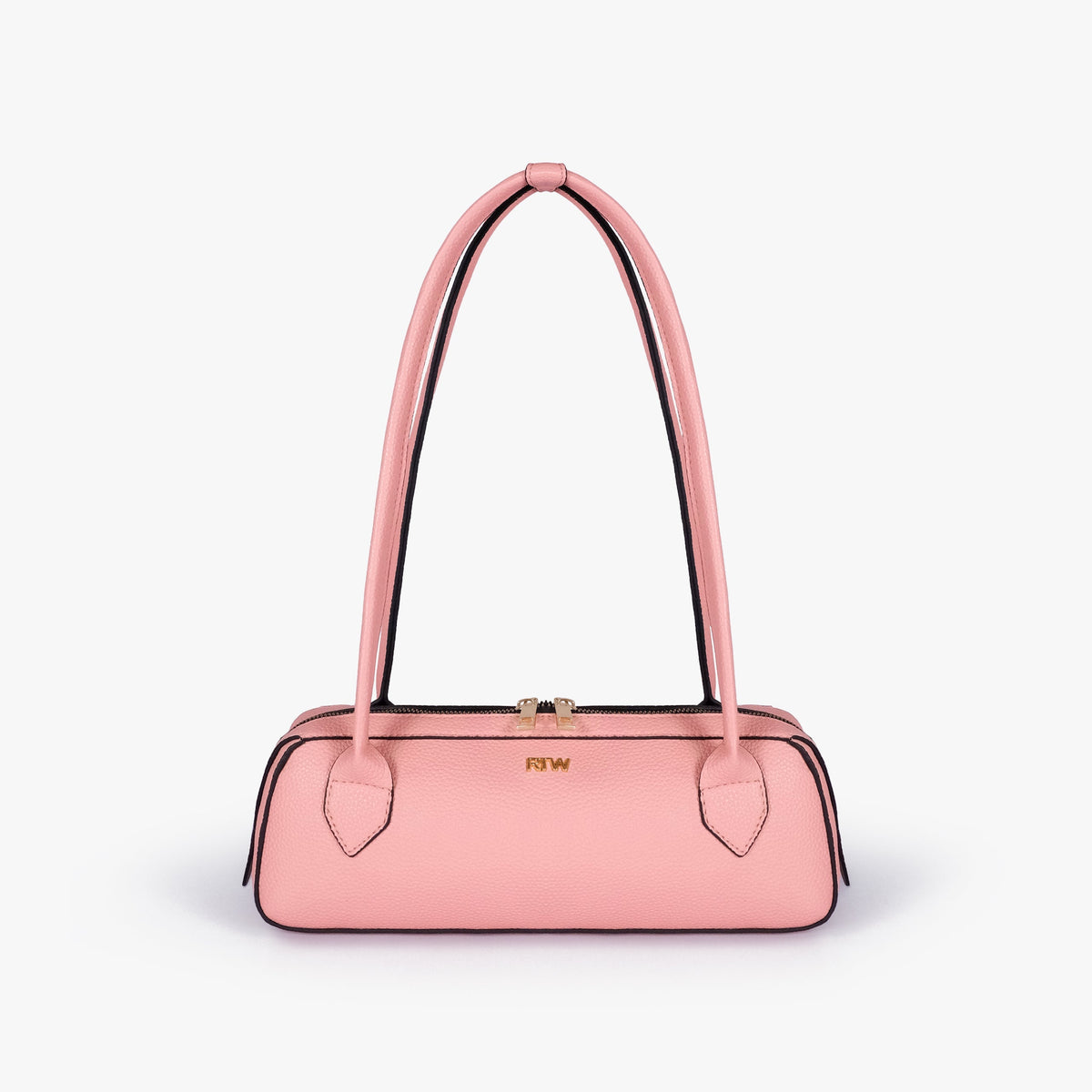 Blush pink east-west baguette bag