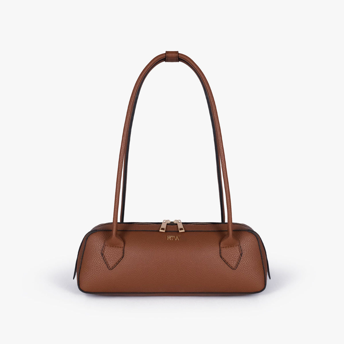 Brown east-west baguette bag