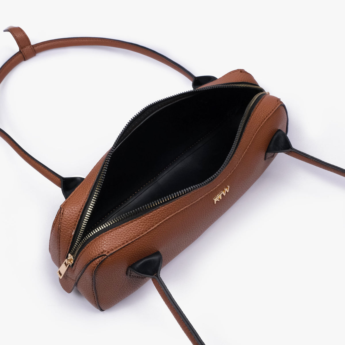 Brown east-west baguette bag