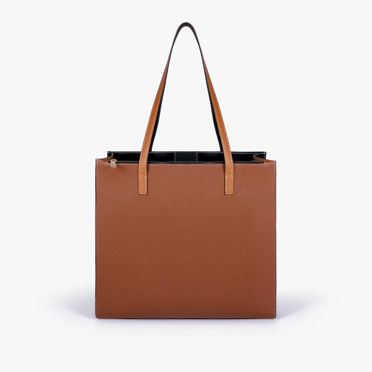 Espresso color blocking tote