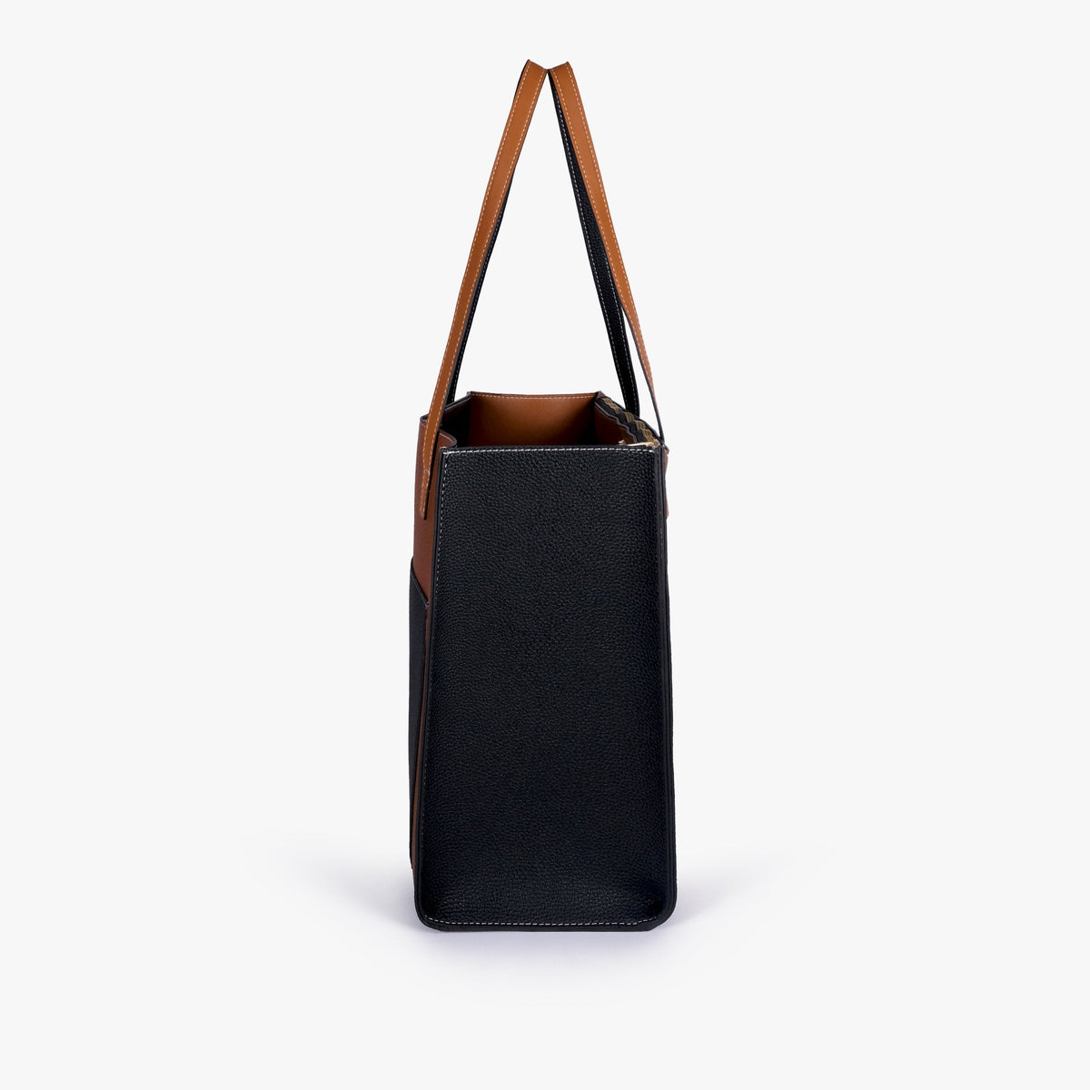 Espresso color blocking tote