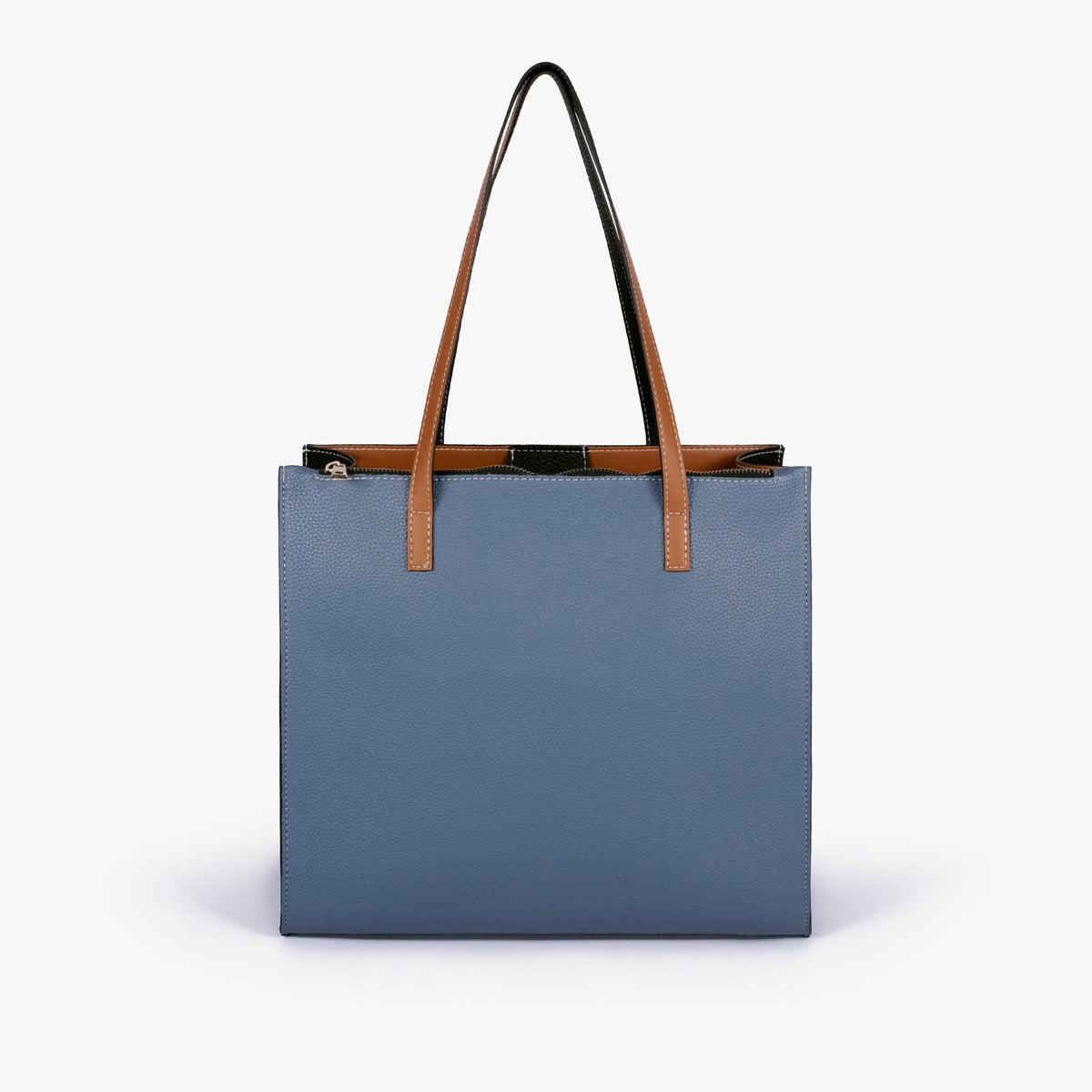 Indigo color blocking tote