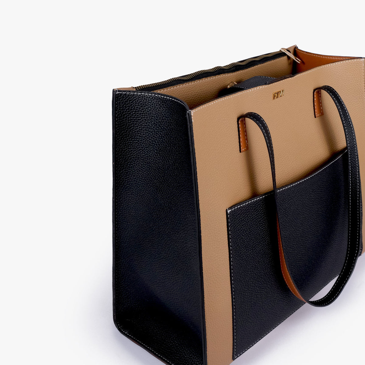 Macchiato color blocking tote