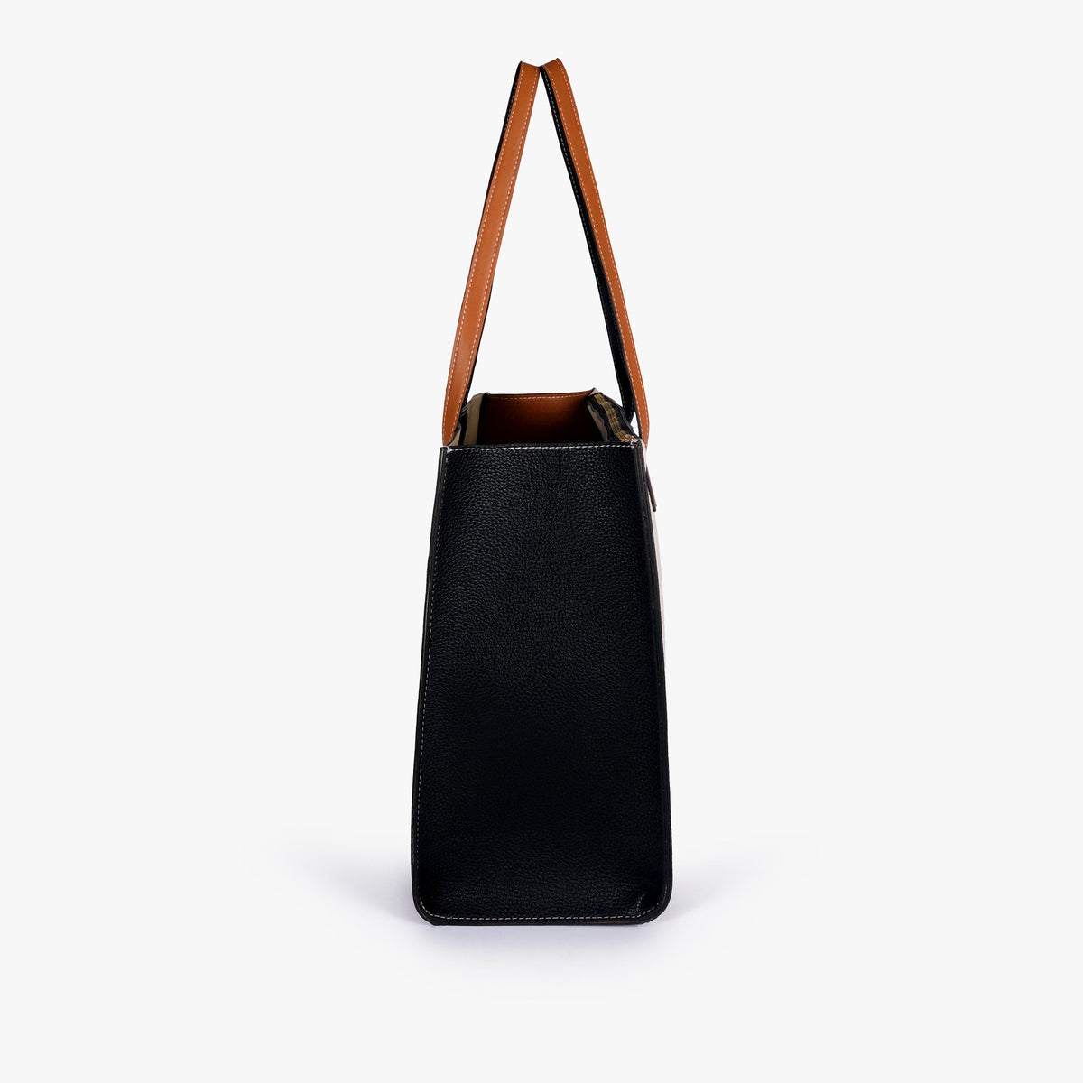 Monochrome color blocking tote