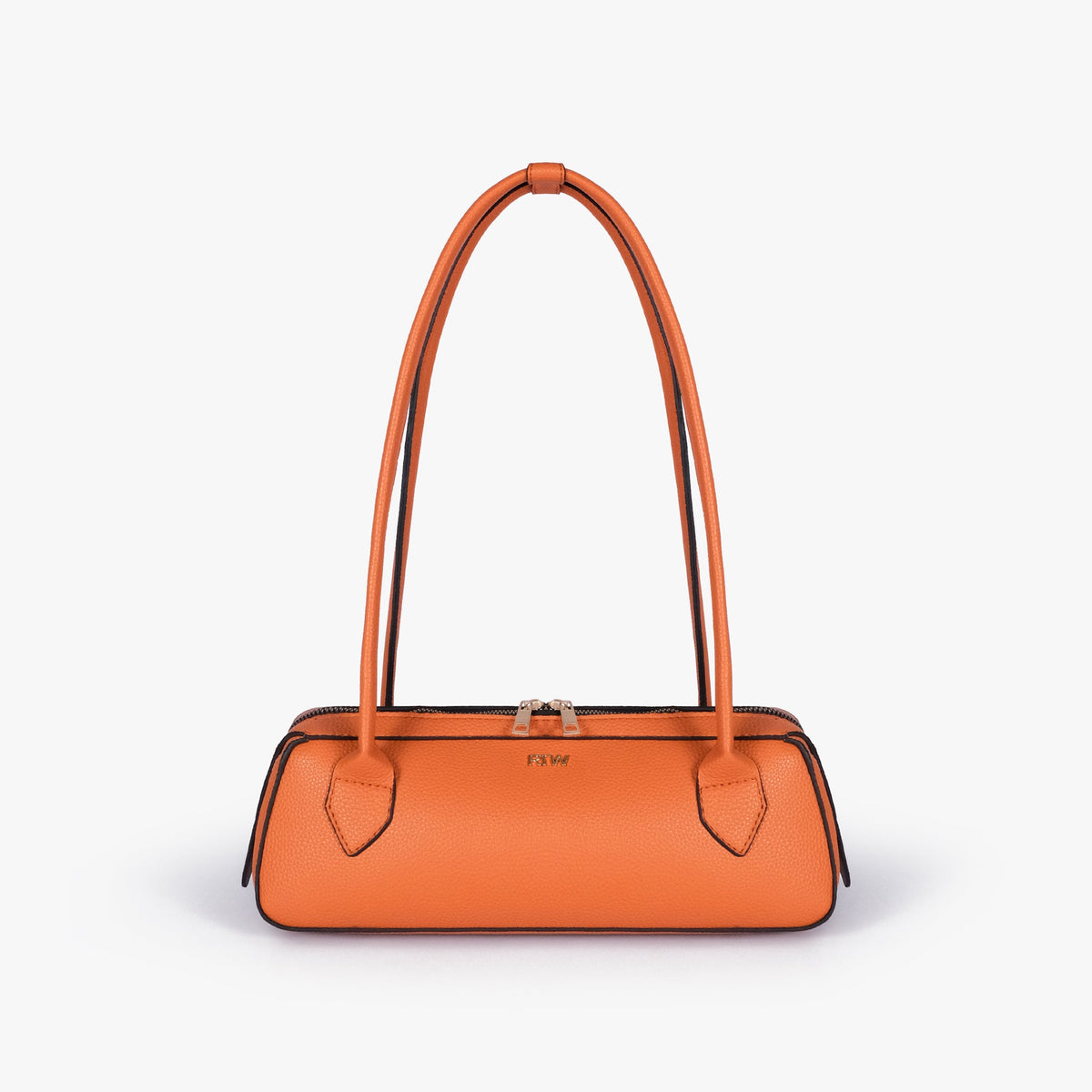 Orange east-west baguette bag