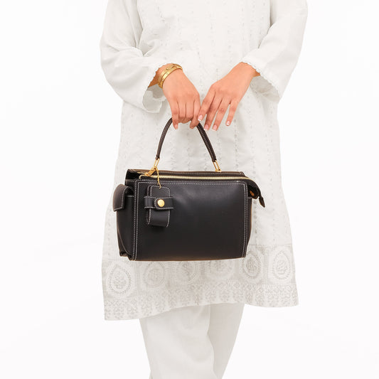 Black bowling bag with top-handle