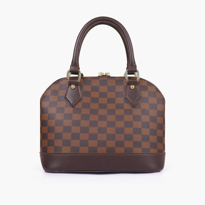Dark brown dome satchel handbag