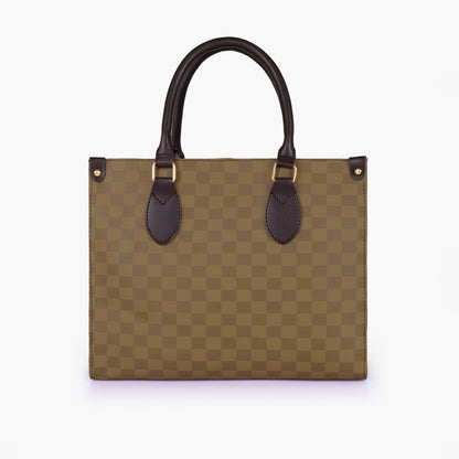 Brown checkered everywear handbag
