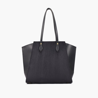 Black suede classic tote bag
