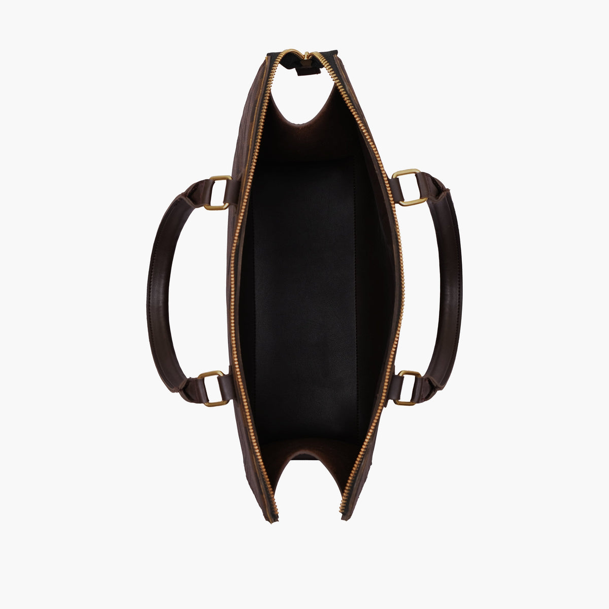 Dark brown checkered on-the-go handbag