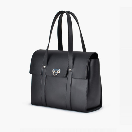 Black carry-all satchel bag