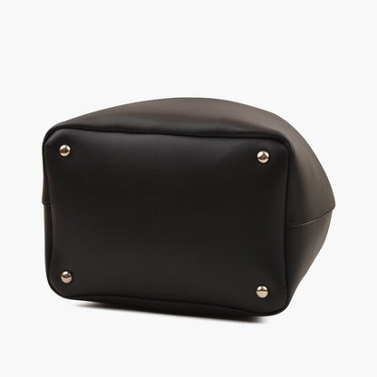 Black bucket bag