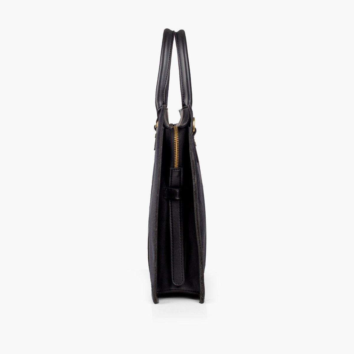 Black suede laptop bag