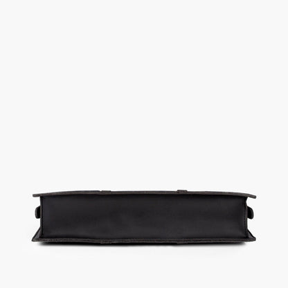 Black suede laptop bag