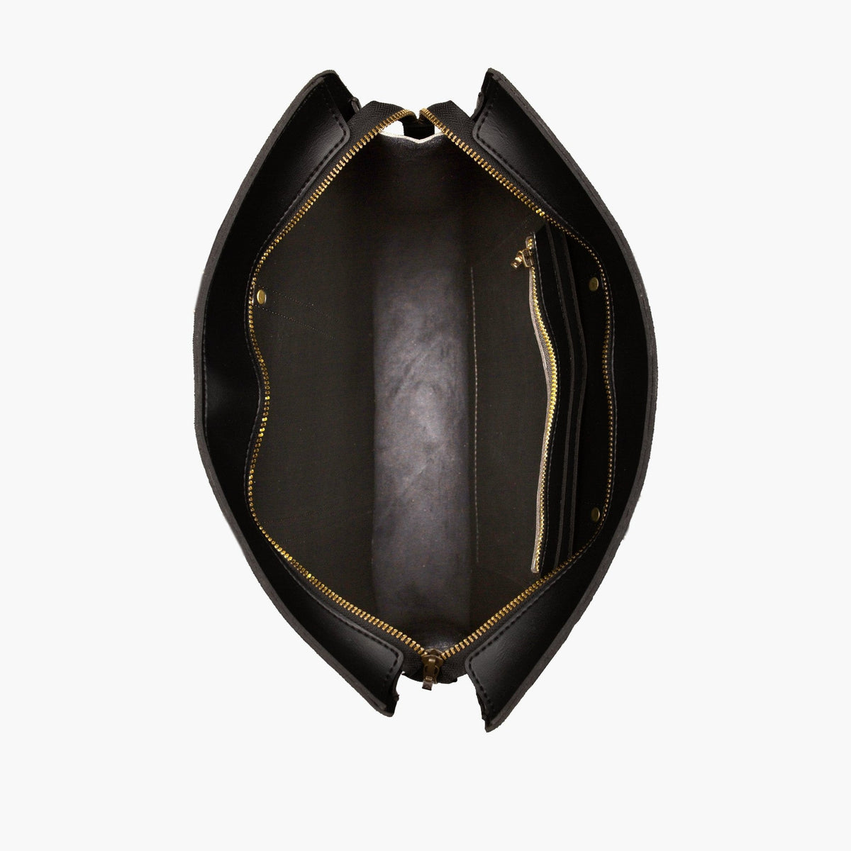 Black suede laptop bag
