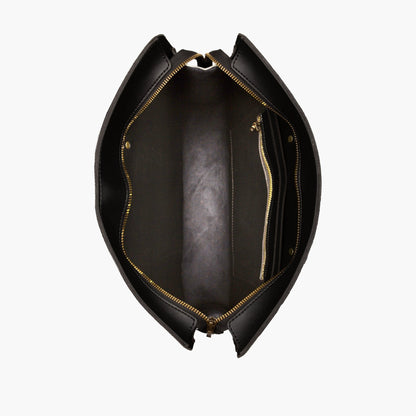 Black suede laptop bag