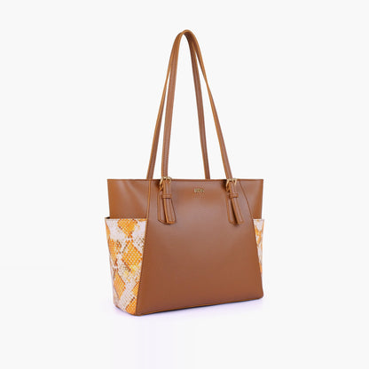 Horse brown double pocket tote
