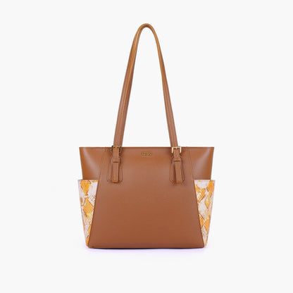 Horse brown double pocket tote