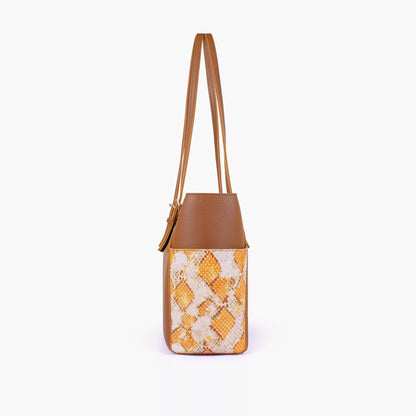 Horse brown double pocket tote