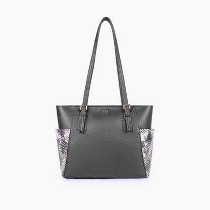 Black double pocket tote