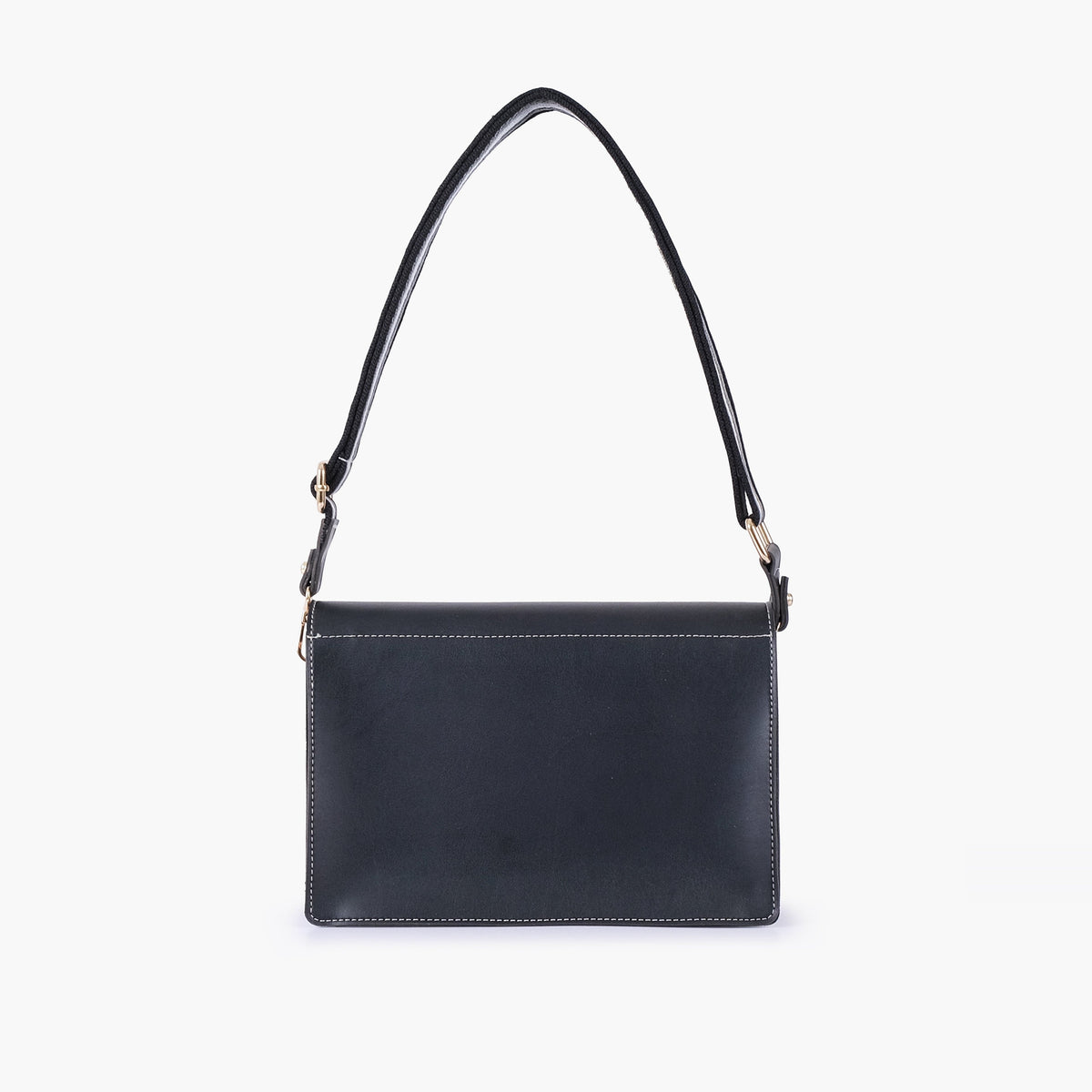 Black half flap cross-body bag