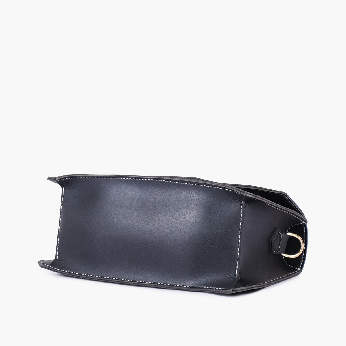 Black half flap cross-body bag