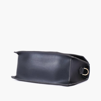 Black half flap cross-body bag