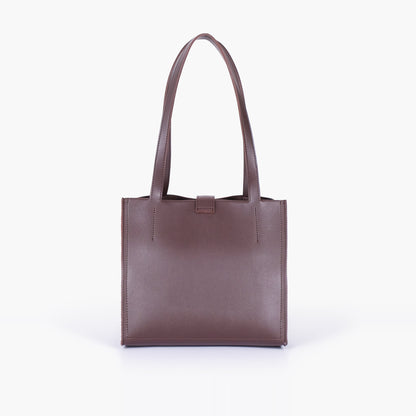 Dark brown suede mini tote bag