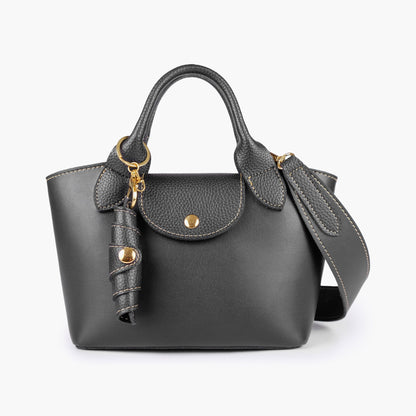 Black mini top-handle tote bag