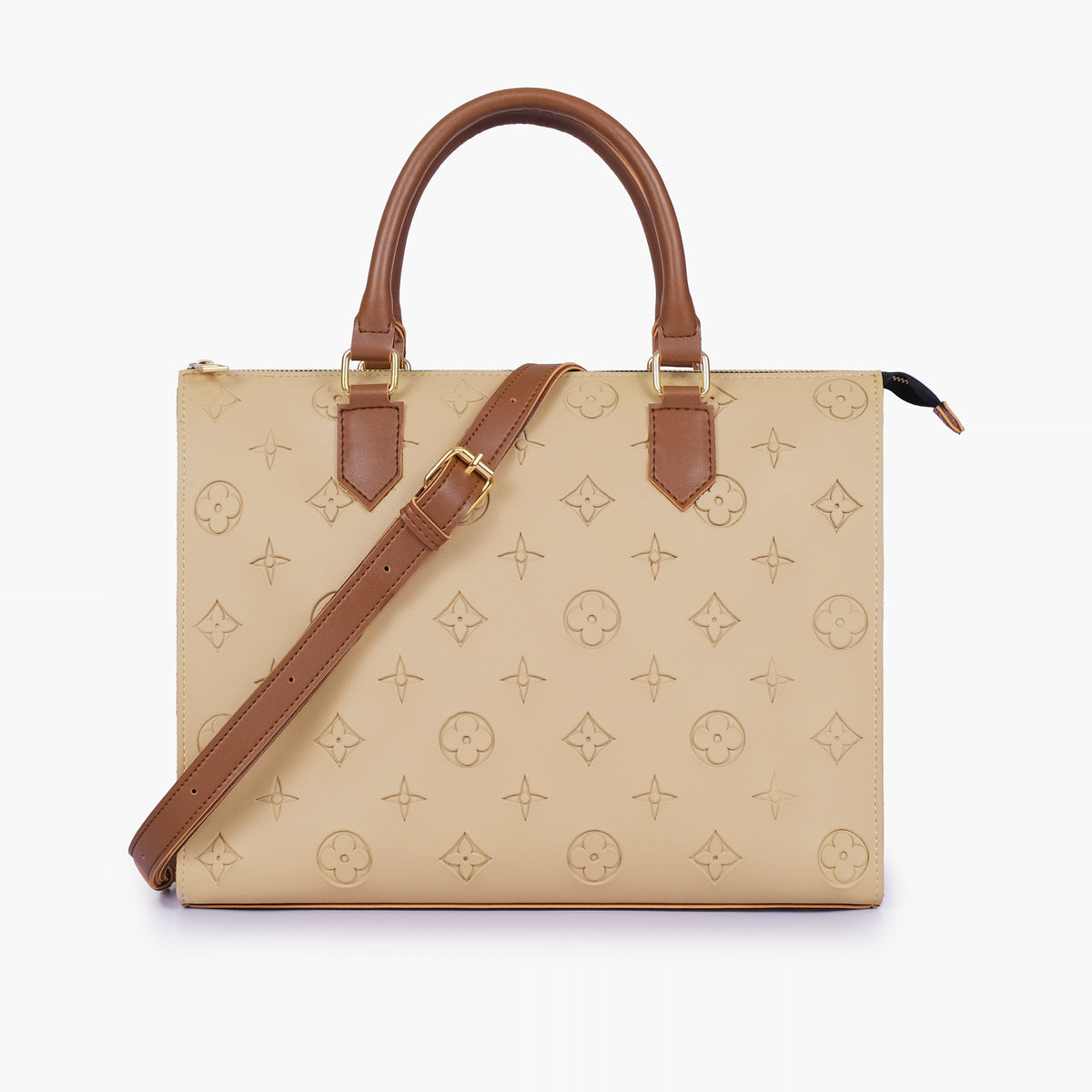 Off-white and brown on-the-go handbag
