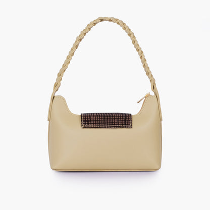 Off-white purse with braided strap