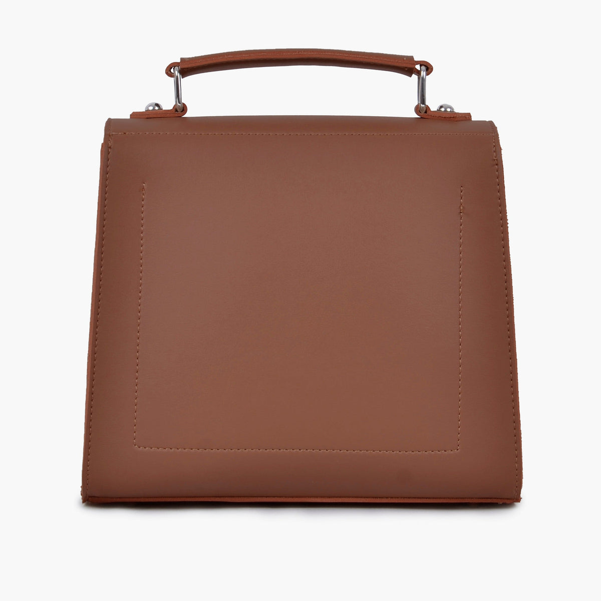 Brown push-lock messenger bag