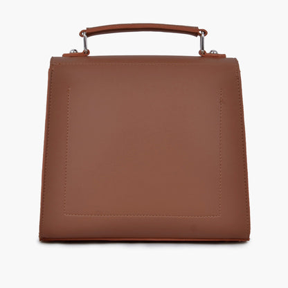 Brown push-lock messenger bag