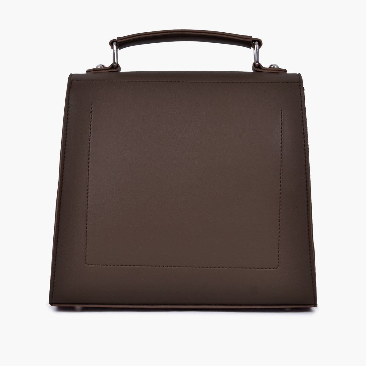Dark brown push-lock messenger bag