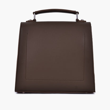 Dark brown push-lock messenger bag