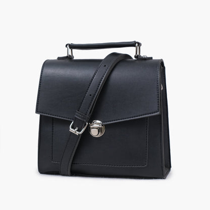 Black push-lock messenger bag
