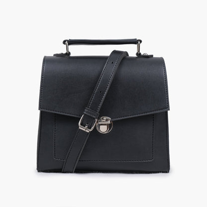 Black push-lock messenger bag