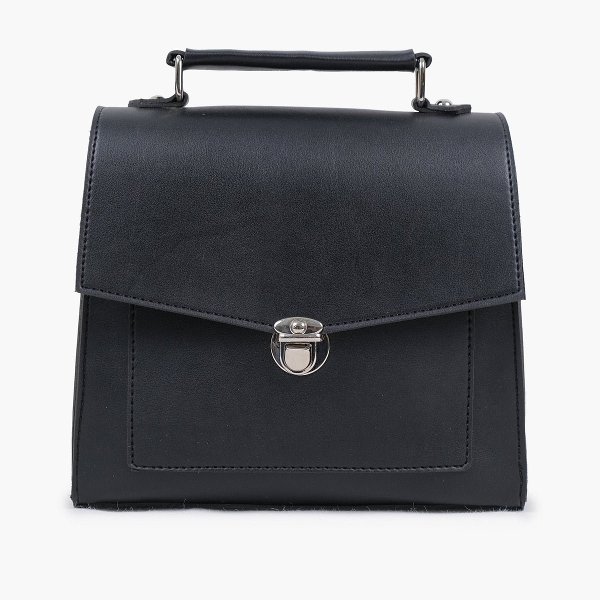 Black push-lock messenger bag